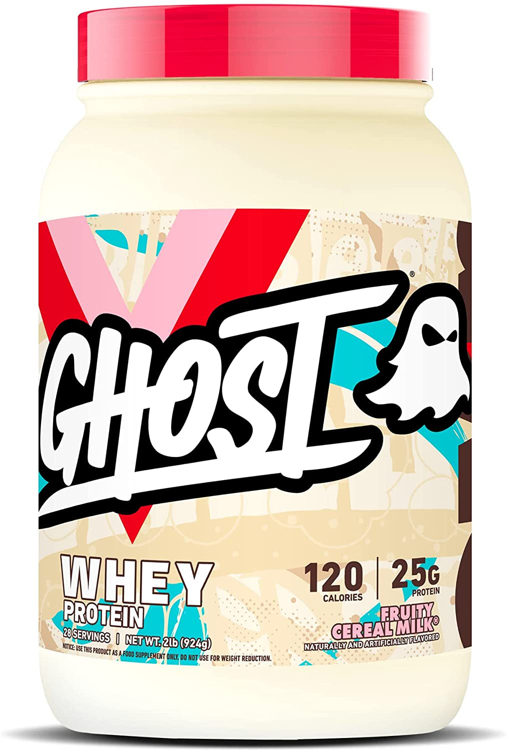 GHOST Whey Protein Powder, Chips Ahoy - 2LB Tub, 25G of Protein - Chocolate Chip Cookie Flavored Isolate, Concentrate & Hydrolyzed Whey Protein Blend