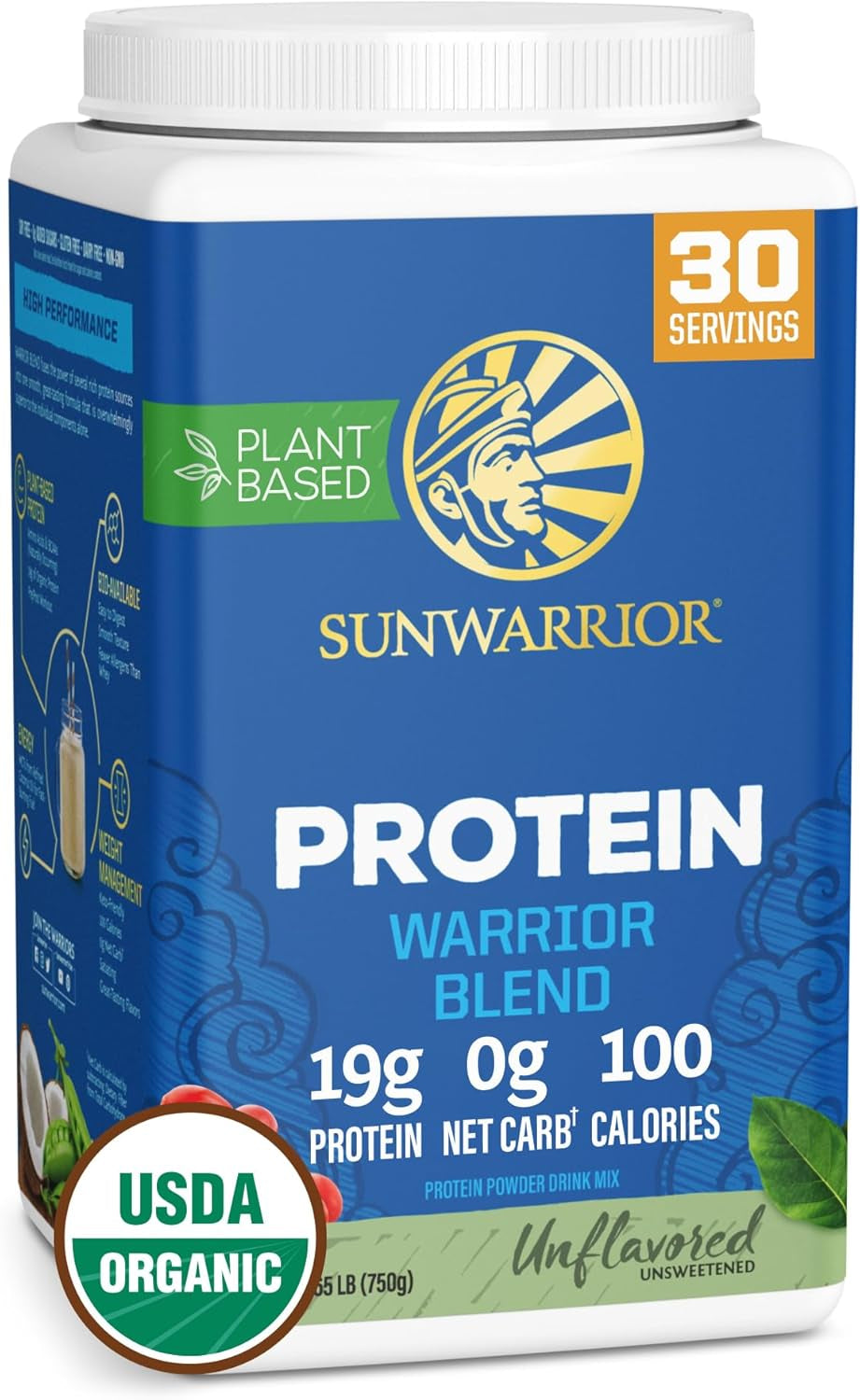 Sunwarrior Vegan Protein Powder Plant-Based Protein Powder USDA Organic | BCAA Amino Acids Hemp Seed | Keto Friendly Soy, Dairy, & Gluten & Synthetic Free NON-GMO | Vanilla 32 Servings 17G Protein