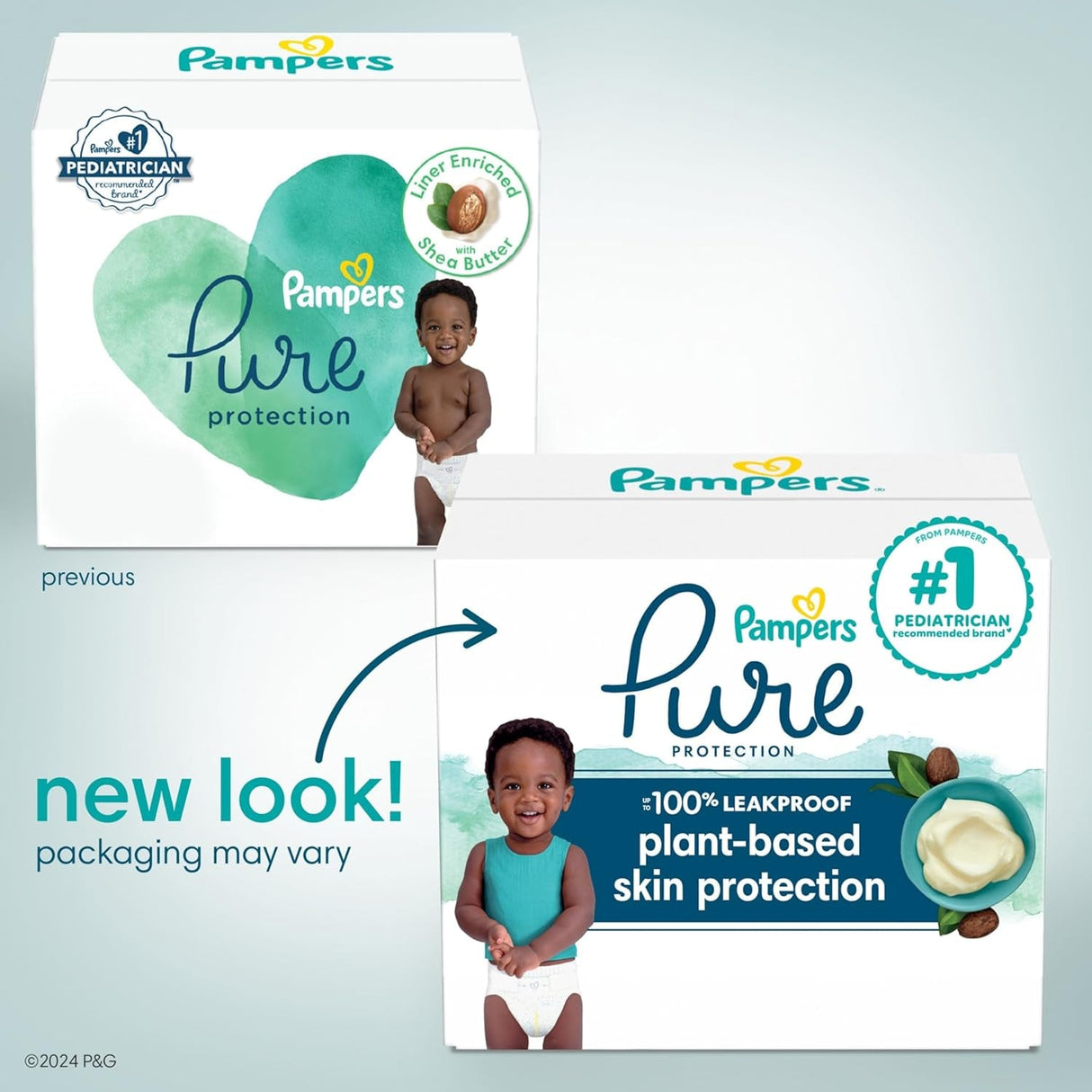 Pampers Pure Protection Diapers - Size 5, One Month Supply (132 Count), Hypoallergenic Premium Disposable Baby Diapers
