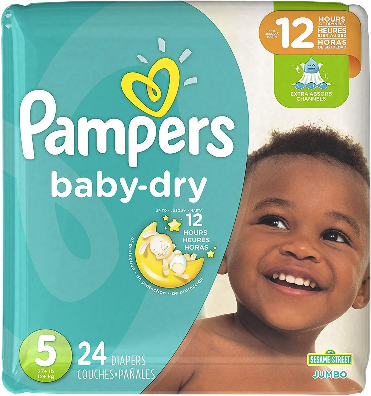 Pampers Baby Dry Diapers - Size 1, 120 Count, Absorbent Disposable Diapers