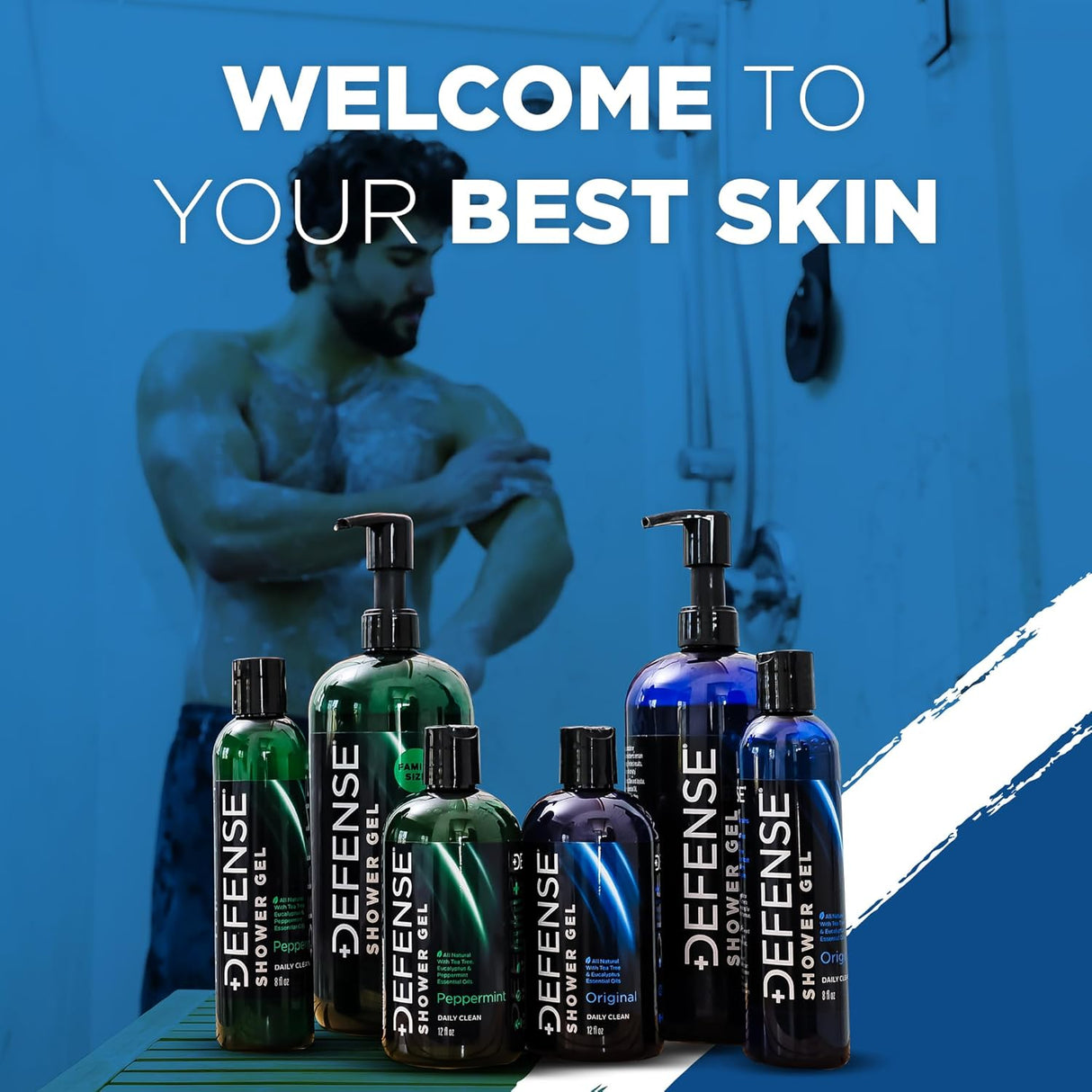 Defense Soap Organic Body Wash - All Natural Shower Gel with Eucalyptus, Aloe Vera. Wrestling Inspired, for All Skin Types. 32 Oz