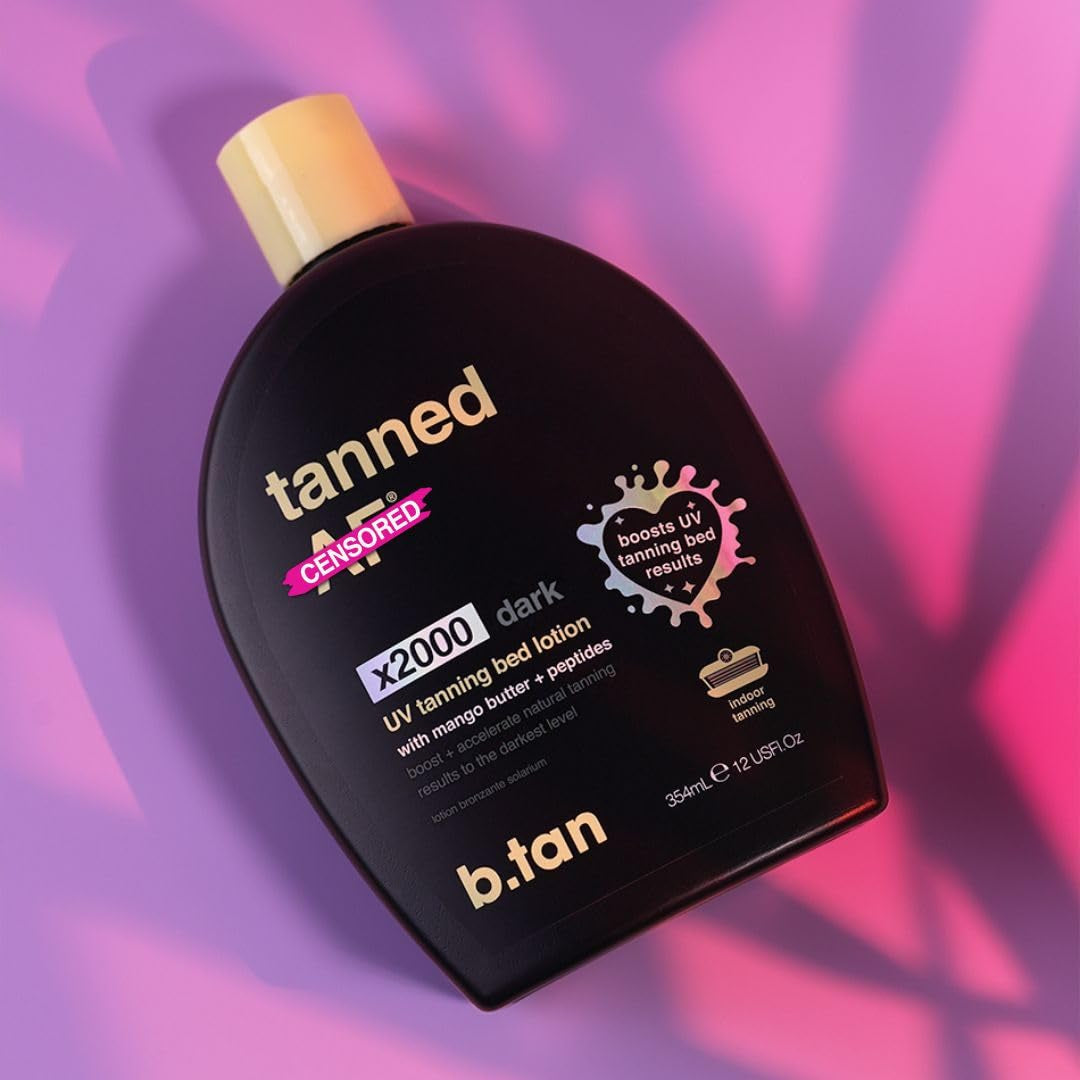 B.Tan UV Tanning Bed Lotion | Darkest Tanning Lotion - Indoor Outdoor Tan Bronzer Accelerator, Best Browning Lotion, 12 Fl Oz