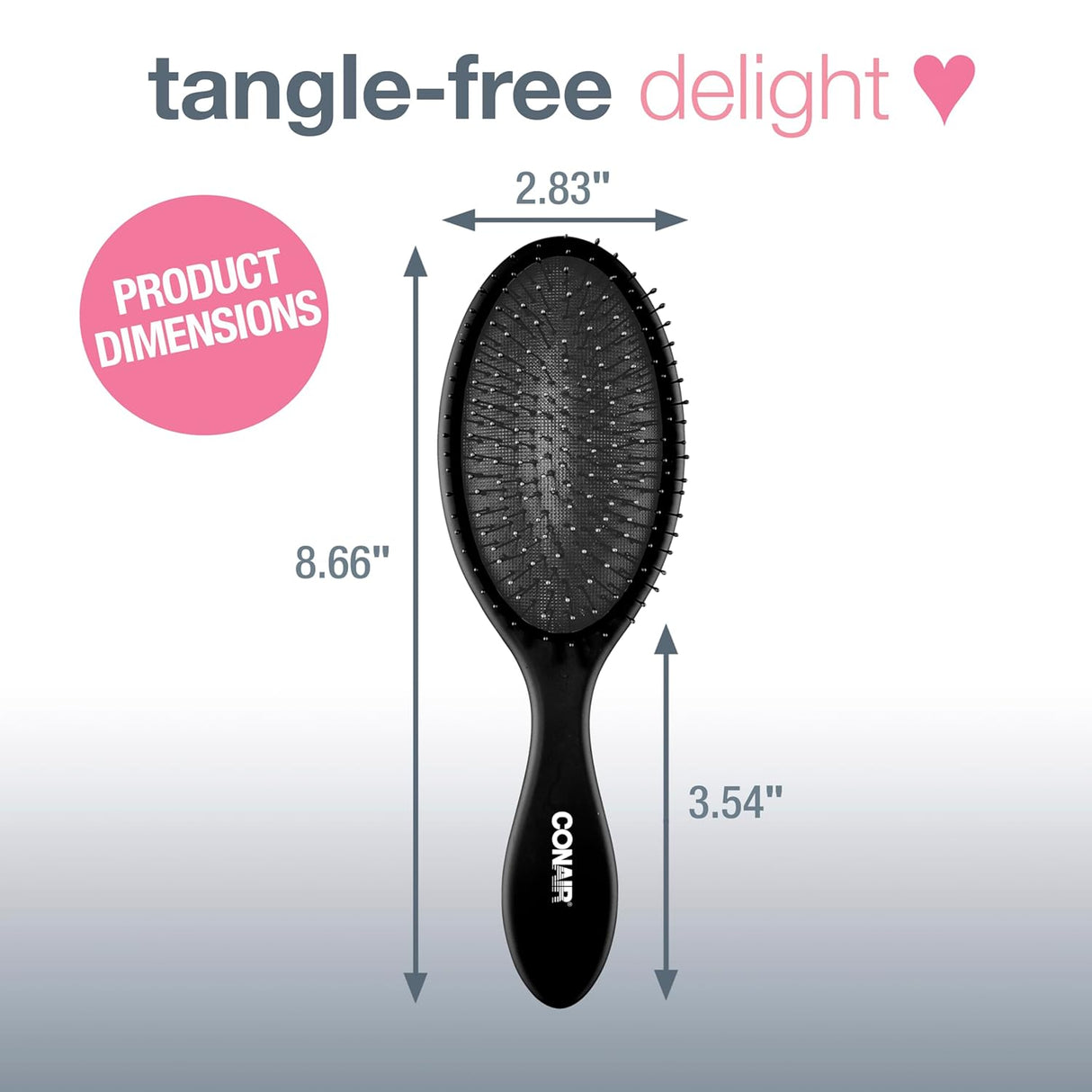 Conair Detangling Hair Brush 3PK - for Wet and Dry Hair - Curly Hair Brush - Hair Brushes for Women - Detangler Brush - Hair Brushes for Women - Evergreen, Blush Pink, Black Assorted
