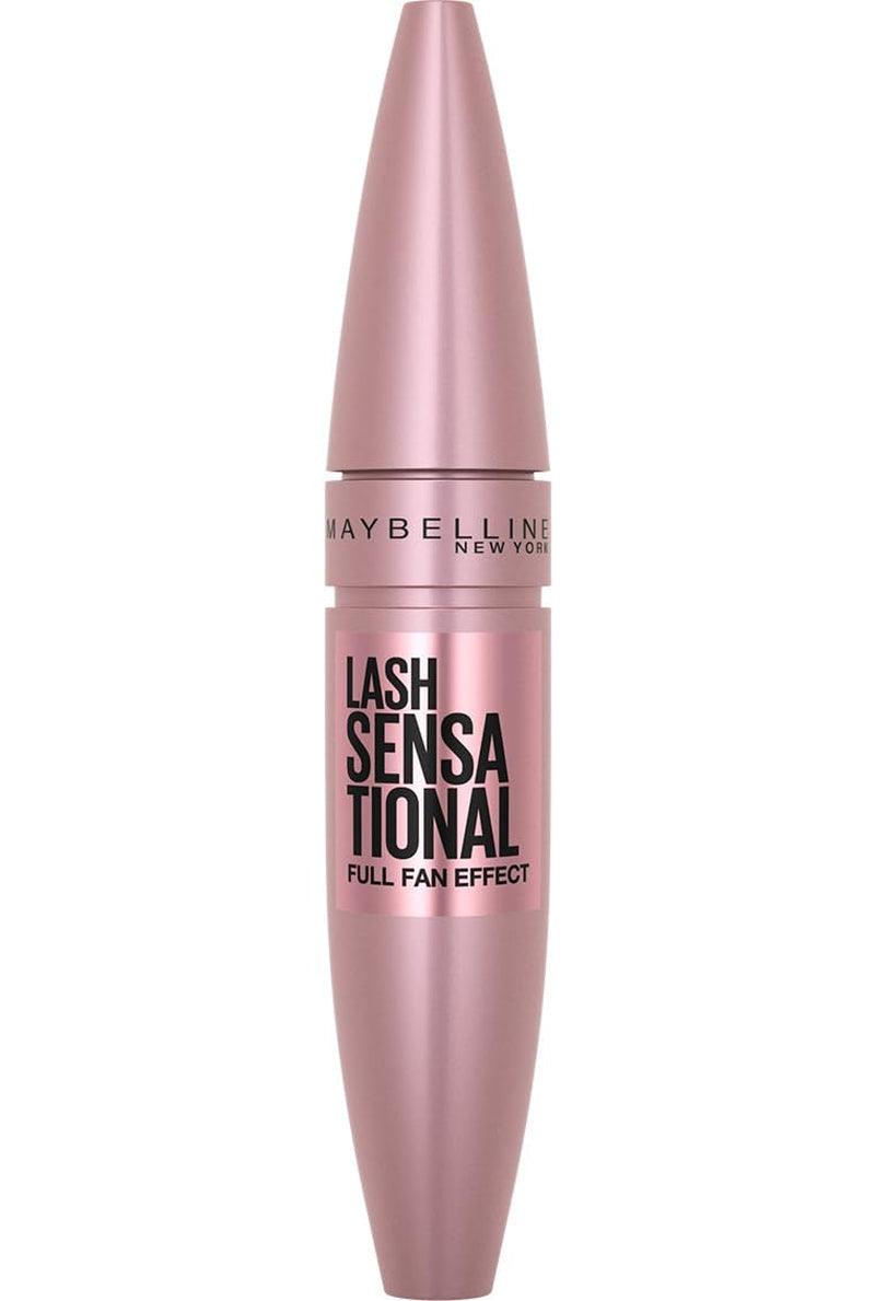 Maybelline Lash Sensational Washable Mascara, Lengthening and Volumizing for a Full Fan Effect, Blackest Black, 1 Count - Supply Center USA