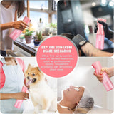 Empty Spray Bottles, Spray Water Bottle Fine Mist Refillable, Continuous Spray Bottle for Hair, Skin Care, Showering Pets, Plants, Travel, Cleaning and Ironing 6.8 Ounce (Pink)