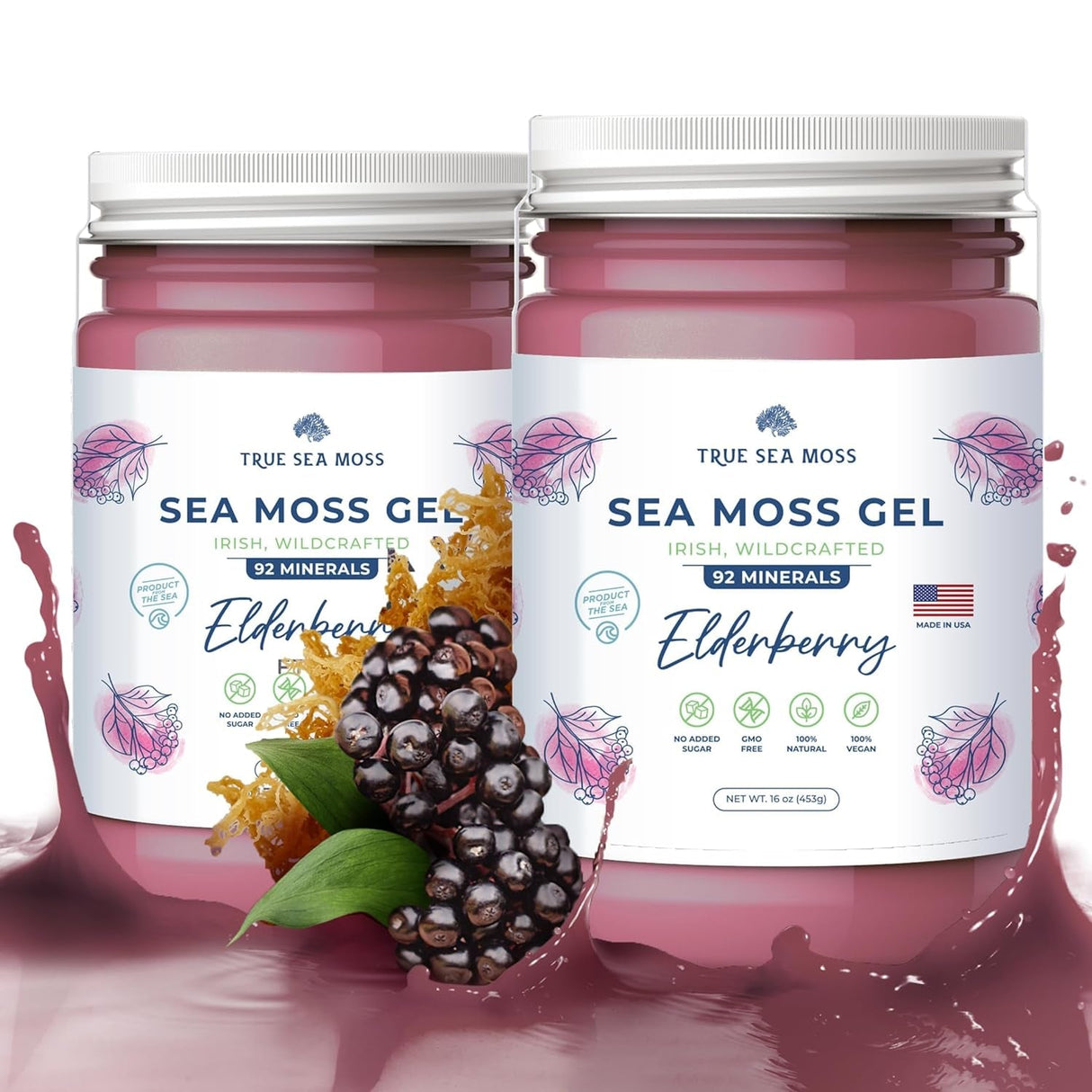 Trueseamoss Wildcrafted Irish Sea Moss Gel –7 Flavors- Nutritious Raw Seamoss Rich in Minerals, Proteins & Vitamins – Antioxidant Health Sea Moss, Vegan Made in USA (MANGO/PINEAPPLE, 1)
