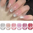 Born Pretty Cat Magnetic Eye Gel Nail Polish, Holographic Glitter Milky Jelly Cat Magnetic Gel Blue Green Purple Pink Nude Silver Nail Art Gel Manicure Salon DIY Gifts 7ML 6PCS