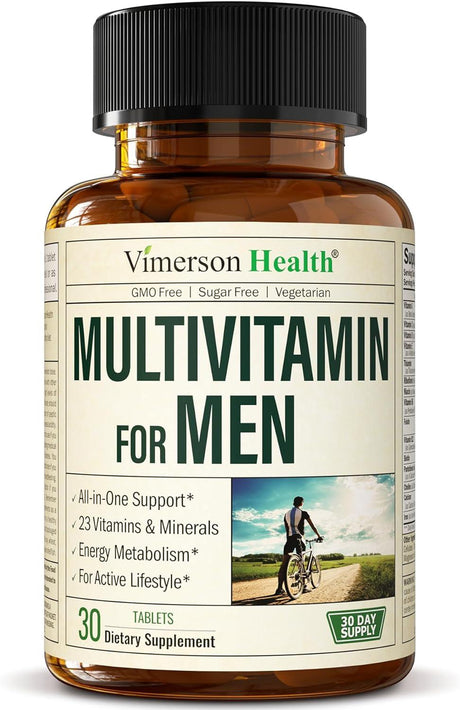 Multivitamin for Men - Daily Mens Multivitamins & Multiminerals Supplement for Energy, Focus and Performance. Mens Vitamins A, C, D, E & B12, Zinc, Calcium, Magnesium & More. Multi Vitamin Capsules - Supply Center USA