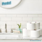 Amazon Brand - Presto! 313 2-Ply Sheet Mega Roll Toilet Paper, Unscented, Ultra-Soft, 12 Rolls (2 Packs of 6), Equivalent to 60 Regular Rolls, White
