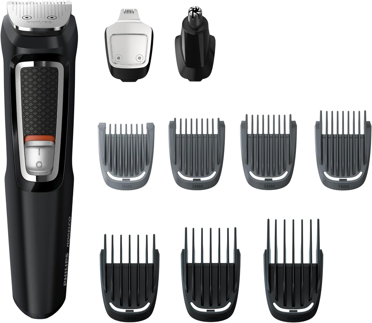 Philips Norelco Multi Groomer All-In-One Trimmer Series 3000-13 Piece Mens Grooming Kit for Beard, Face, Nose, Ear Hair Trimmer and Hair Clipper - NO Blade Oil Needed, MG3740/40