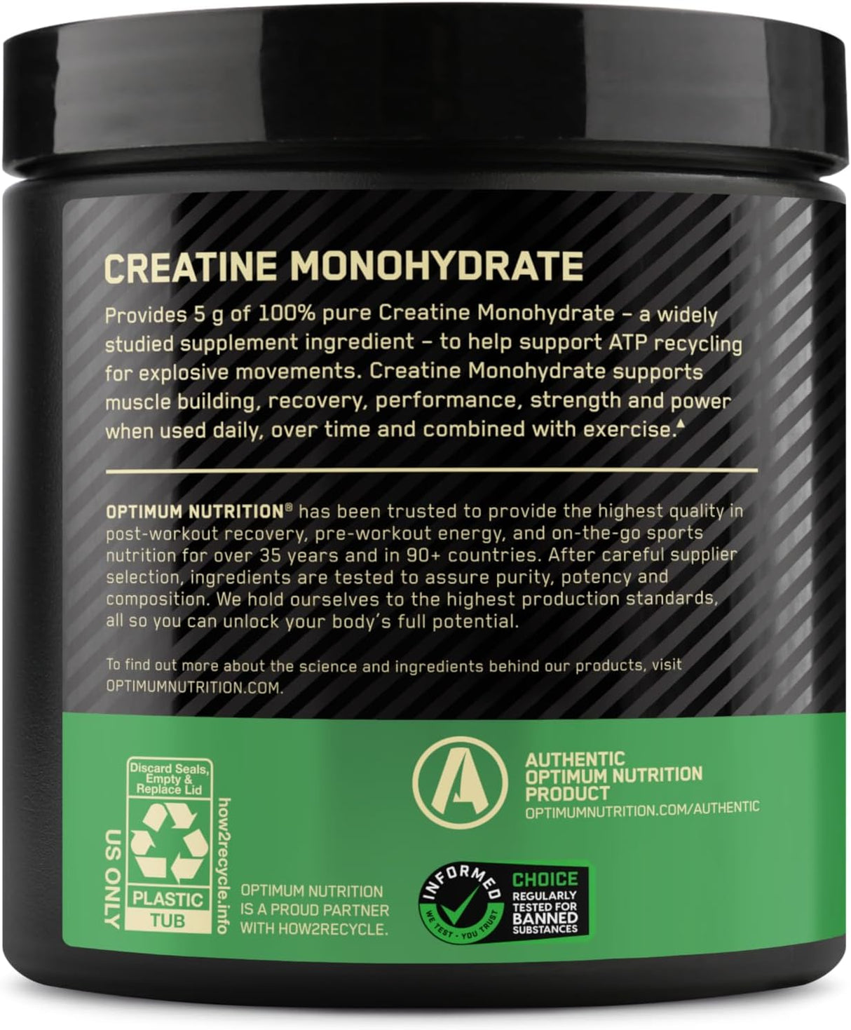 Optimum Nutrition Micronized Creatine Monohydrate Powder, Unflavored, Keto Friendly, 60 Servings (Packaging May Vary)