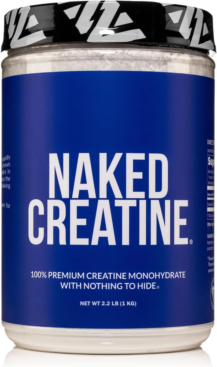 Naked Pure Micronized Creatine Monohydrate - 100 Servings - 500 Grams, 1.1Lb Bulk, Vegan, Non-Gmo, Gluten Free, Soy Free. Aid Strength Gains, No Artificial Ingredients Creatine