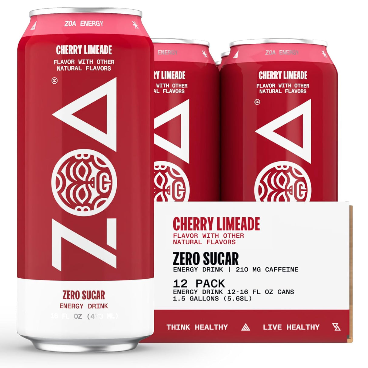 ZOA Zero Sugar Energy Drinks, Variety Pack - Sugar Free with Electrolytes, Healthy Vitamin C, Amino Acids, Essential B-Vitamins, and Caffeine from Green Tea - 12 Fl Oz (12-Pack)