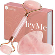 BAIMEI Icyme Jade Roller & Gua Sha, Face Roller Redness Reducing Skin Care Tools, Self Care Pink Gift for Men Women, Massager for Face, Eyes, Neck, Relieve Fine Lines and Wrinkles - Rose Quartz - Supply Center USA