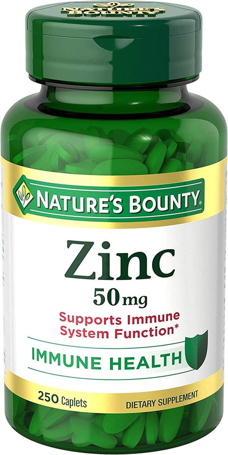 Nature'S Bounty Zinc 50Mg, Immune Support & Antioxidant Supplement, Promotes Skin Health 250 Caplets - Supply Center USA