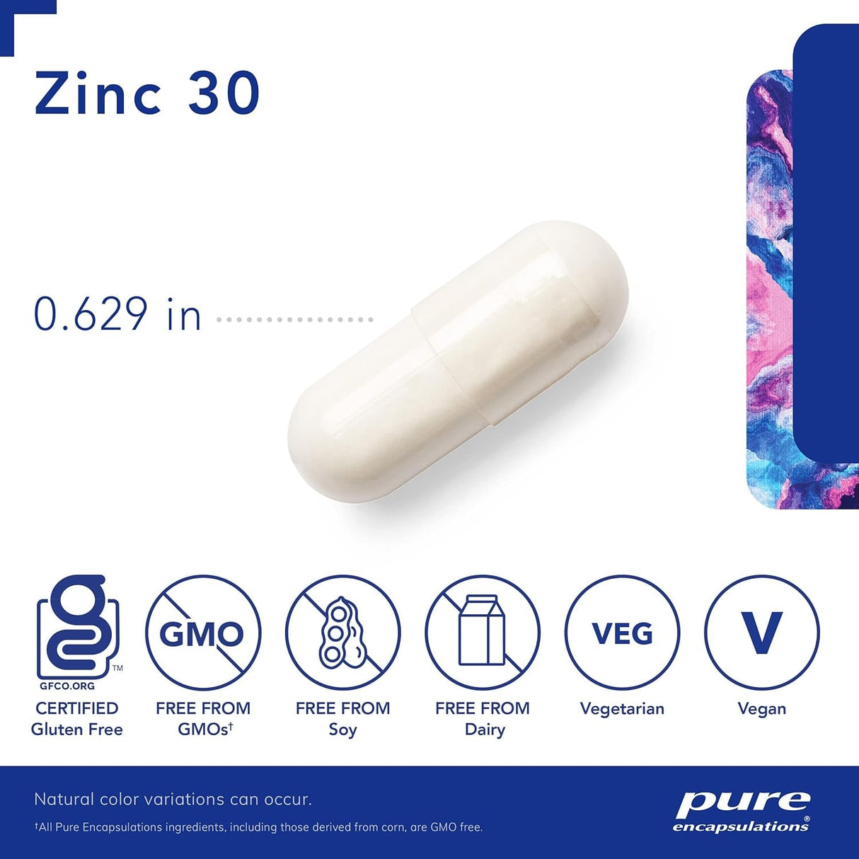 Pure Encapsulations Zinc 30 Mg - Supplement for Immune System Support, Growth and Development, and Wound Healing* - with Zinc Picolinate 30 Mg - 60 Capsules