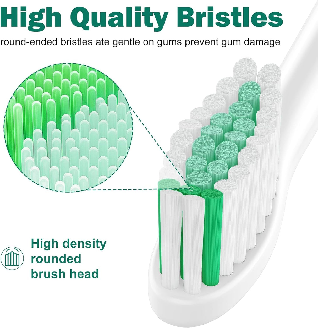 Toothbrush Heads for Philips Sonicare Replacement Brush Heads Medium Soft Dupont Bristles Electric Toothbrush Replacement Heads Fit E-Series Essence Xtreme Elite Advance and Cleancare, 4 Pack