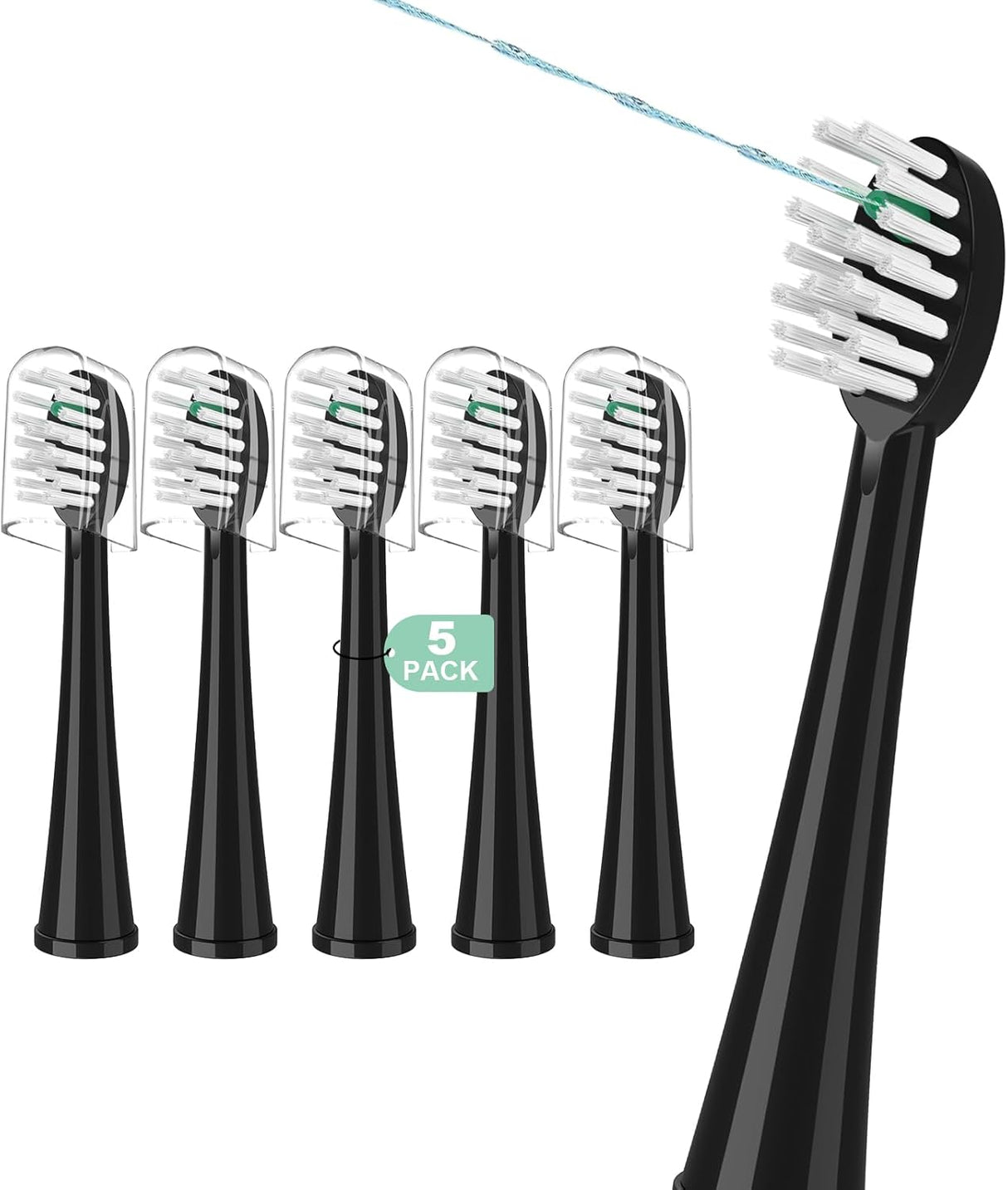 Replacement Brush Heads for Waterpik Sonic-Fusion 2.0 Flossing Toothbrush (SF-03/SF-04) and Sonic-Fusion Flossing Toothbrush (SF-01/SF-02),6 Count White with Covers