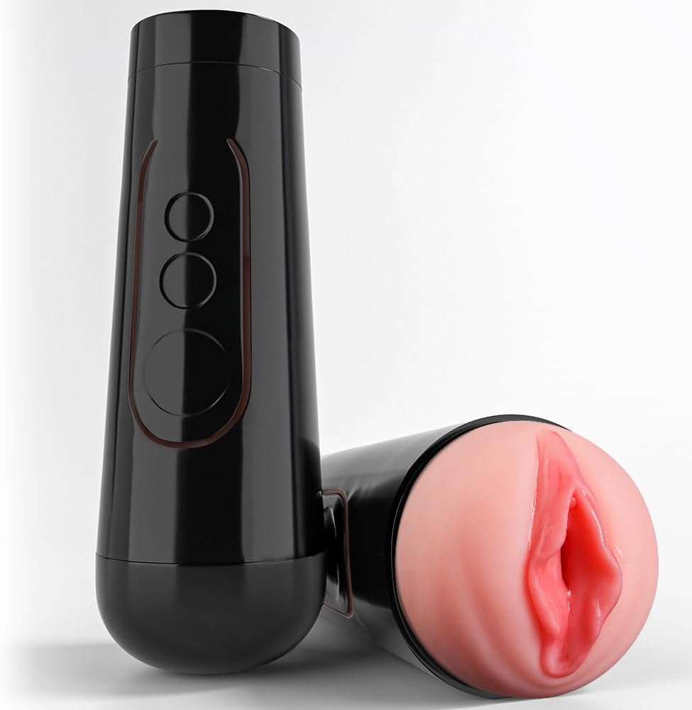 Male Masturbator Cup, Quiet Adult Sex Toys for Men Realistic Pocket Pussy Vagina Textured with 7.5In Depth Lifelike Soft and Man Masturbation Stroker