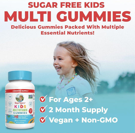 Kids Vitamins by Maryruth'S | Sugar Free | 2 Month Supply | Kids Multivitamin Gummies for Ages 2+ | Multivitamin for Kids | Vitamins for Kids | Vegan | Only 1 Gummy a Day | 60 Count - Supply Center USA