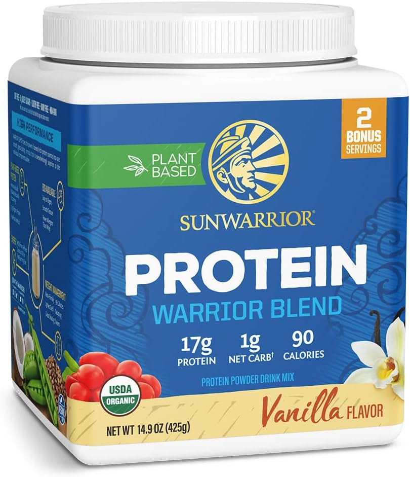 Sunwarrior Vegan Protein Powder Plant-Based Protein Powder USDA Organic | BCAA Amino Acids Hemp Seed | Keto Friendly Soy, Dairy, & Gluten & Synthetic Free NON-GMO | Vanilla 32 Servings 17G Protein