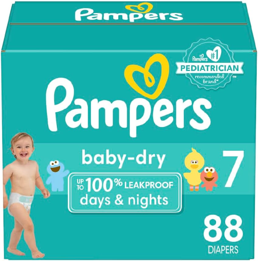 Pampers Baby Dry Diapers - Size 1, 120 Count, Absorbent Disposable Diapers