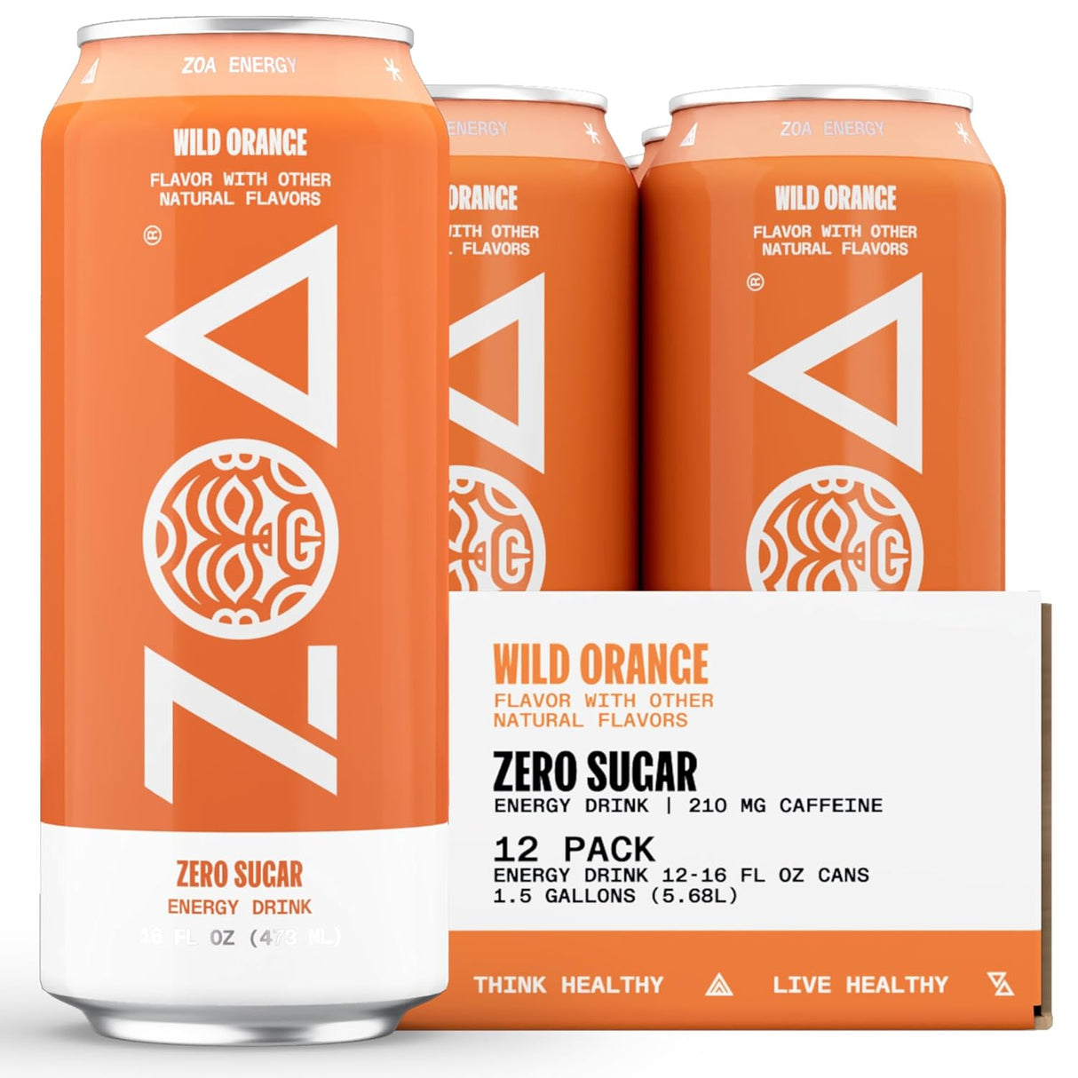 ZOA Zero Sugar Energy Drinks, Variety Pack - Sugar Free with Electrolytes, Healthy Vitamin C, Amino Acids, Essential B-Vitamins, and Caffeine from Green Tea - 12 Fl Oz (12-Pack)