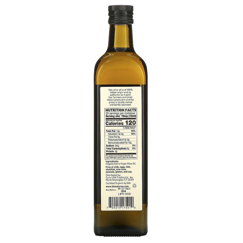 Bionaturae, Organic Extra Virgin Olive Oil, 25.4 fl oz (750 ml) - HealthCentralUSA