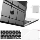 MOSISO Compatible with Macbook Pro 14 Inch Case 2024 2023 2022 2021 M4 M3 M2 M1 Pro Max A3112 A3185 A3401 A2918 A2992 A2779 A2442, Plastic Hard Shell&Keyboard Cover&Screen Film&Pouch, Black