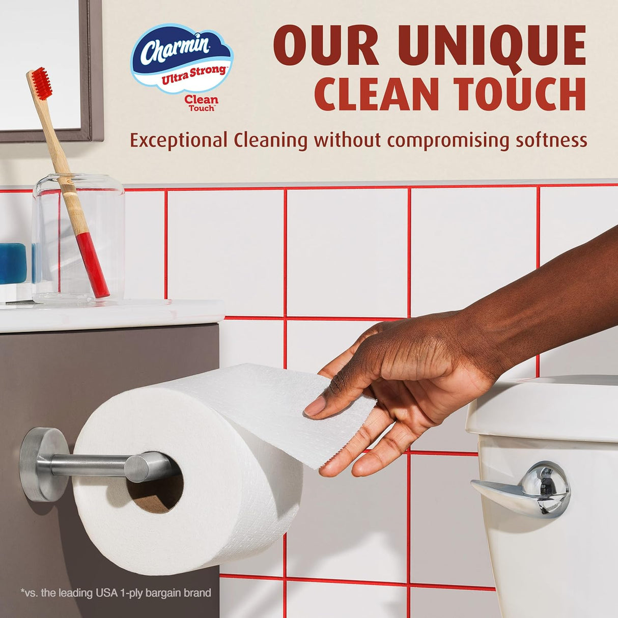 Charmin Toilet Paper Ultra Strong Clean Touch, 18 Family Mega Rolls = 90 Regular Rolls (Packaging May Vary)