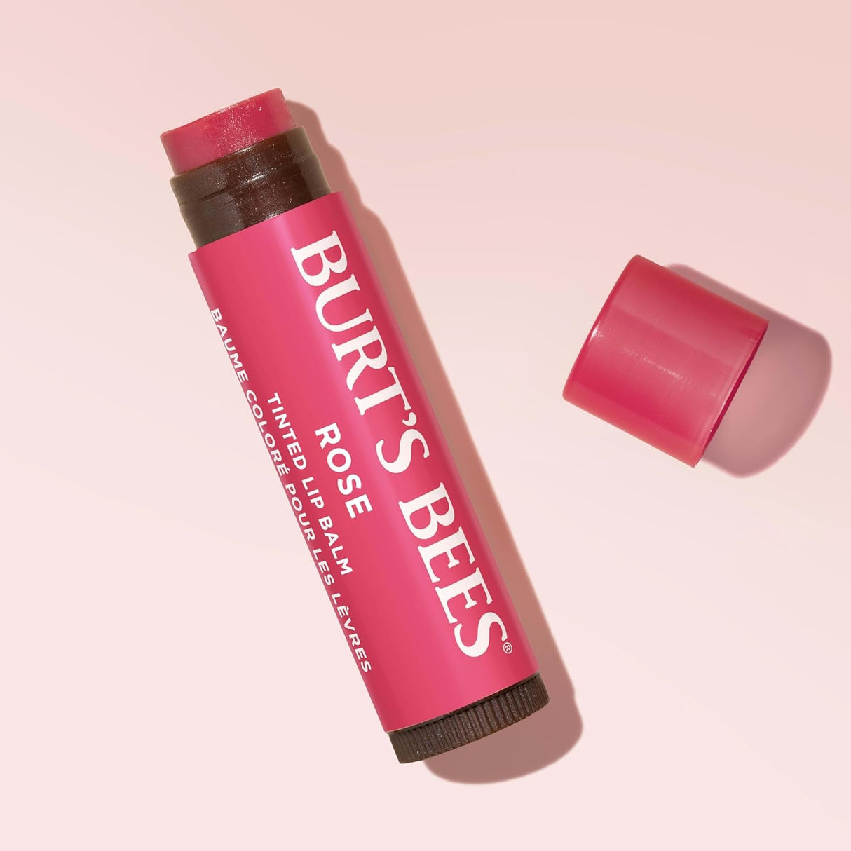 Burt’S Bees Tinted Lip Balm Rose; 8 Hour Moisture; Provides a Hint of Color; Nourishing Shea Butter; 100% Natural Origin; 1 Tube; 0.15 Oz. (Package May Vary)