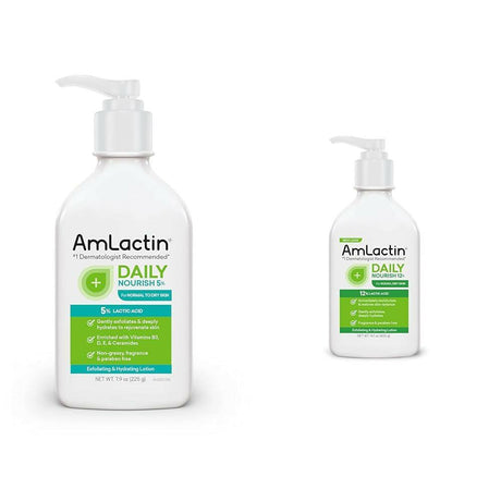 Amlactin Daily Nourish 5% - 7.9 Oz Body Lotion with 5% Lactic Acid - Exfoliator and Moisturizer for Dry Skin - Supply Center USA