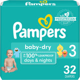 Pampers Baby Dry Diapers - Size 1, 120 Count, Absorbent Disposable Diapers