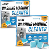 Washing Machine Cleaner Descaler 24 Pack - Deep Cleaning Tablets for HE Front Loader & Top Load Washer, Septic Safe Eco-Friendly Deodorizer, Clean inside Drum and Laundry Tub Seal - 12 Month Supply