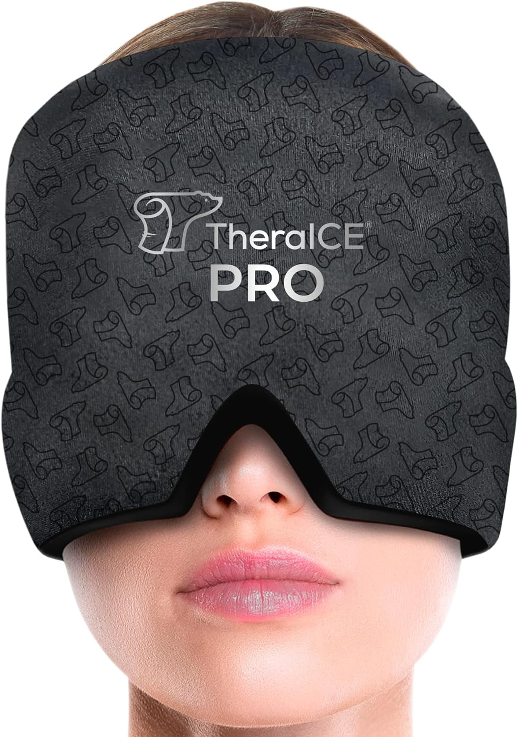 Theraice Migraine Relief Cap, Cooling Gel Hat, Soothing Headache Ice Pack Mask Products, Face Cold Compress Head Wrap for Tension & Stress