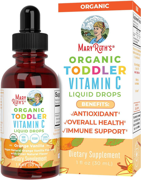 Maryruth Organics Vitamin C Drops | USDA Organic Vitamin C Liquid Drops for Adults | Men & Women | Vitamin for Immune Support & Overall Health | Vegan | Non-Gmo | Gluten Free | 30 Servings - Supply Center USA