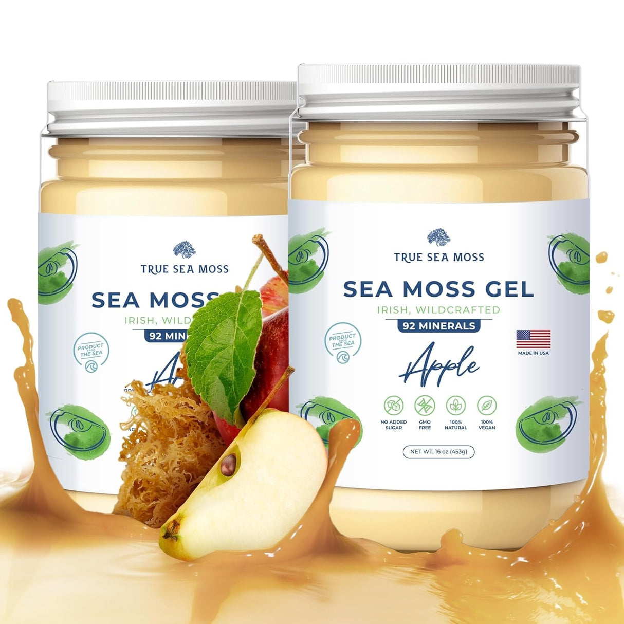 Trueseamoss Wildcrafted Irish Sea Moss Gel –7 Flavors- Nutritious Raw Seamoss Rich in Minerals, Proteins & Vitamins – Antioxidant Health Sea Moss, Vegan Made in USA (MANGO/PINEAPPLE, 1)