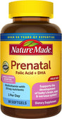 Nature Made Prenatal with Folic Acid + DHA, Prenatal Vitamin and Mineral Supplement for Daily Nutritional Support, 90 Softgels, 90 Day Supply - Supply Center USA