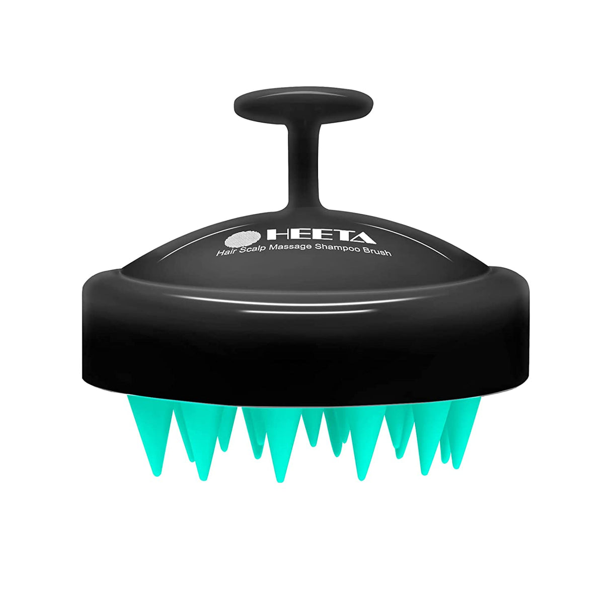 HEETA Shampoo Scalp Brush Massager Hair Growth, Scalp Scrubber with Soft Silicone Bristles for Hair Growth & Dandruff Removal, Hair Brush for Scalp Exfoliator, Black