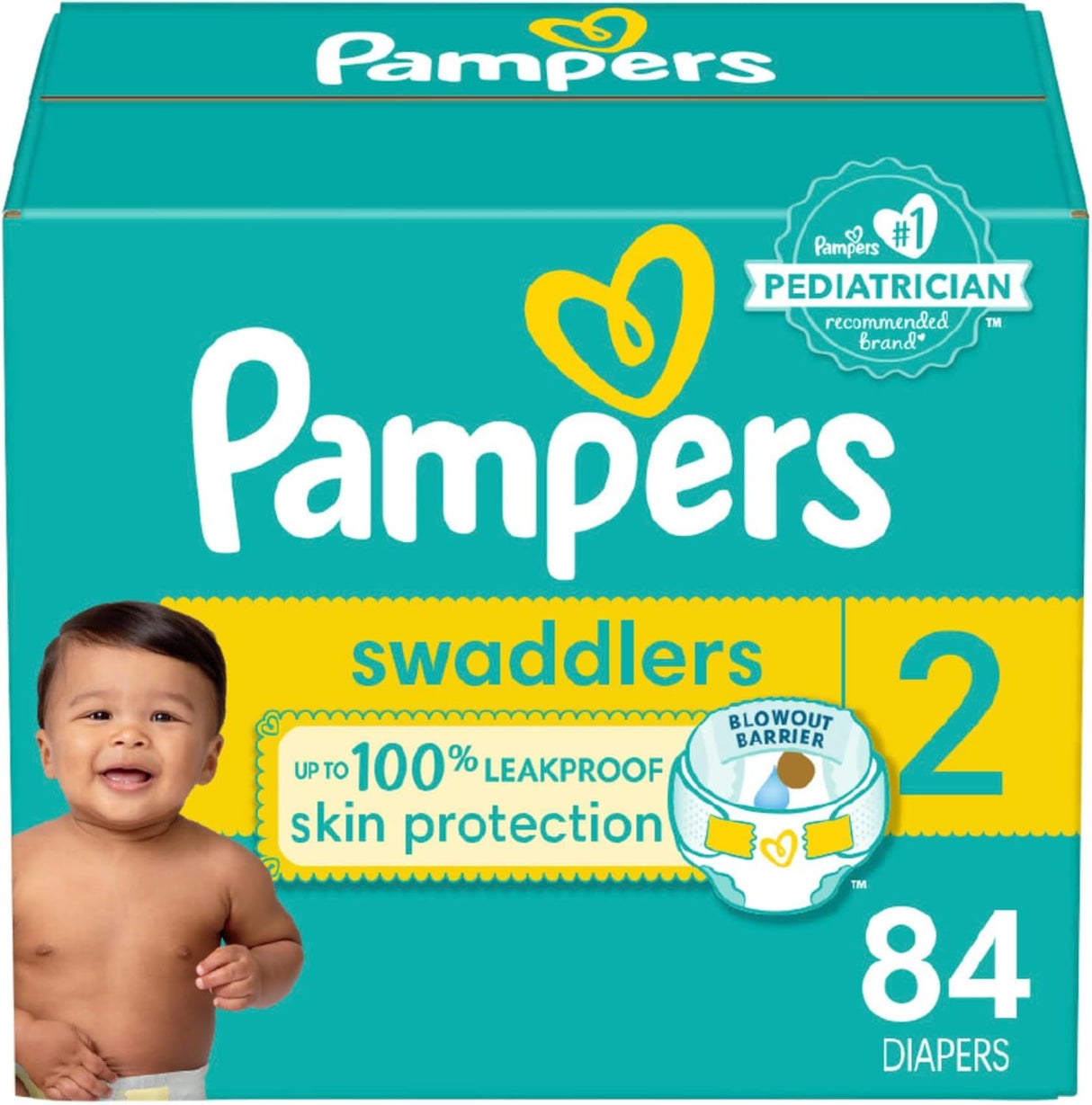 Pampers Swaddlers Diapers - Size 5, One Month Supply (132 Count), Ultra Soft Disposable Baby Diapers