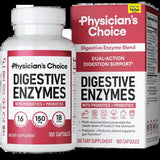 Digestive Enzymes by Physician'S Choice - Multi Enzymes, Organic Prebiotics & Probiotics for Digestive Health & Gut Health - for Meal Time Discomfort Relief & Bloating - Dual Action Approach - Supply Center USA