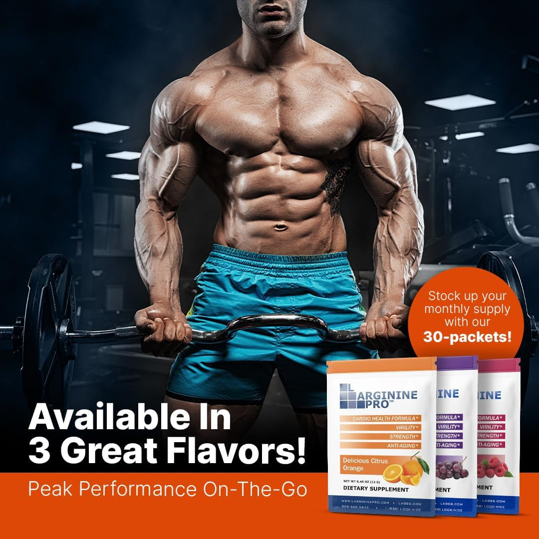 L-ARGININE PRO | L-Arginine Supplement Drink Mix Powder | 5,500Mg of L-Arginine plus 1,100Mg L-Citrulline (1, Orange)