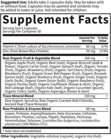 Garden of Life Zinc Supplements 30Mg High Potency Raw Zinc and Vitamin C Multimineral Supplement, Vitamin Code / Trace Minerals & Probiotics for Skin Health & Immune Support (Packaging May Vary) - Supply Center USA