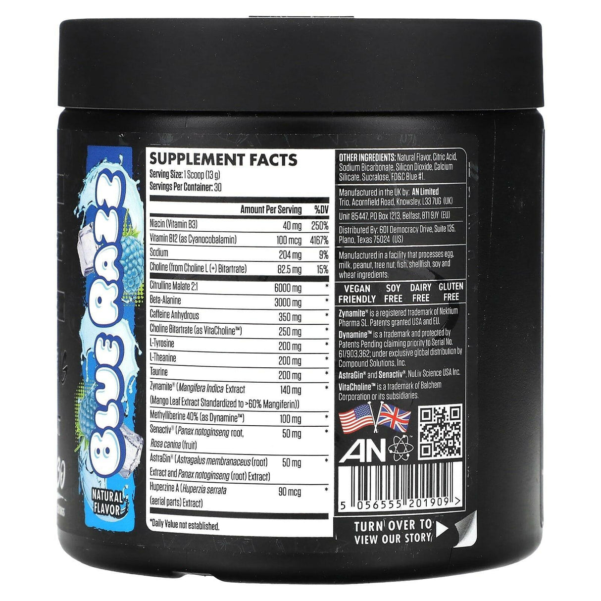 ABE, Ultimate Pre-Workout, Blue Razz, 13.75 oz (390 g) - Supply Center USA