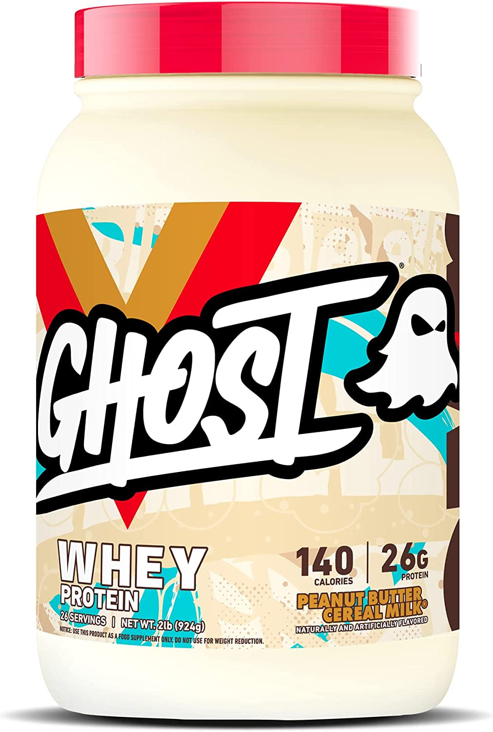 GHOST Whey Protein Powder, Chips Ahoy - 2LB Tub, 25G of Protein - Chocolate Chip Cookie Flavored Isolate, Concentrate & Hydrolyzed Whey Protein Blend