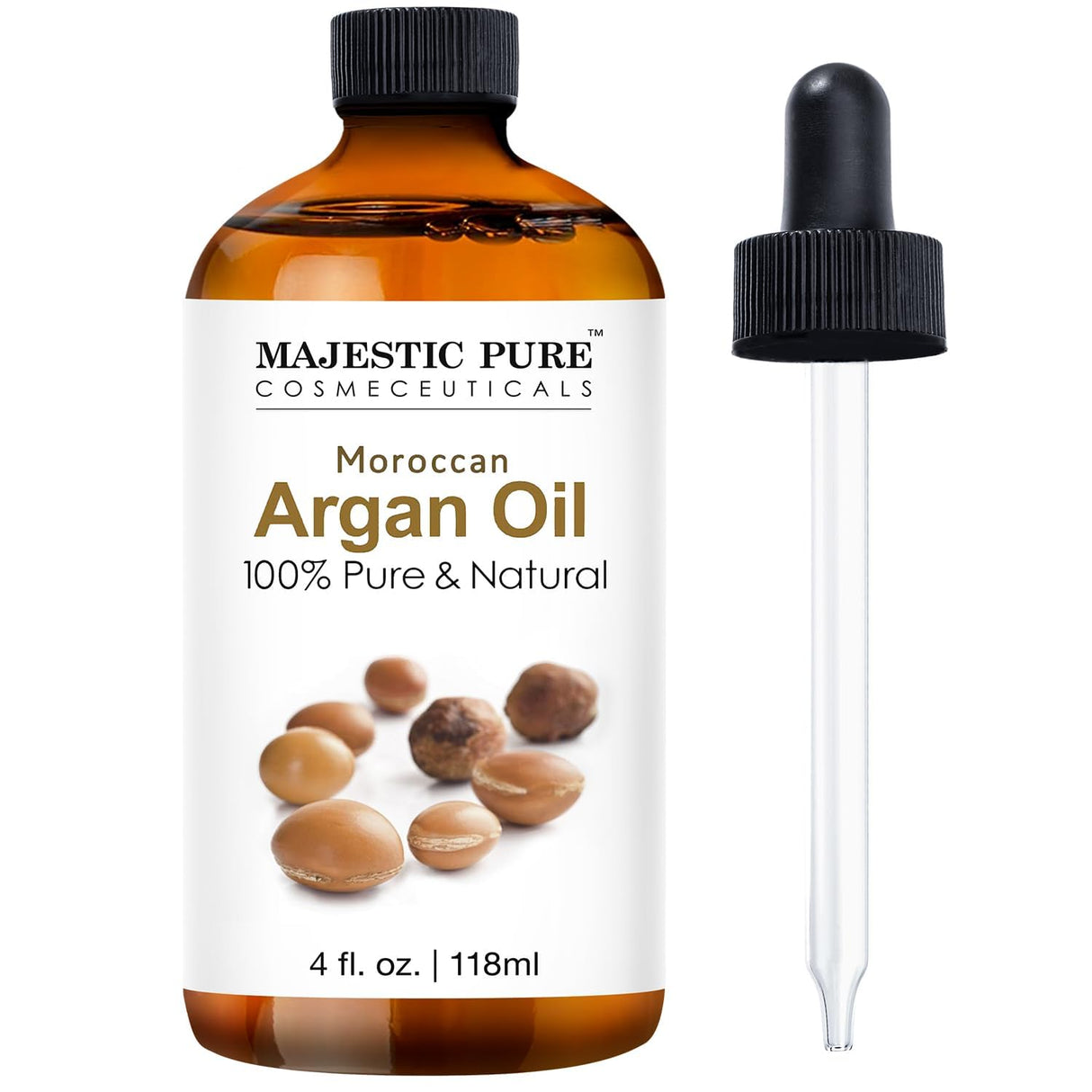 Majestic Pure Lavender Essential Oil with Glass Dropper | 100% Pure and Natural Lavender Oil | Premium Grade Essential Oils for Diffusers, Skin, Aromatherapy, Massage | 4 Fl Oz