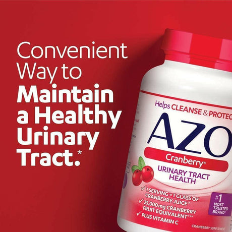 AZO Cranberry Urinary Tract Health Supplement, 1 Serving = 1 Glass of Cranberry Juice, Sugar Free Cranberry Pills, Non-Gmo 100 Softgels - Supply Center USA