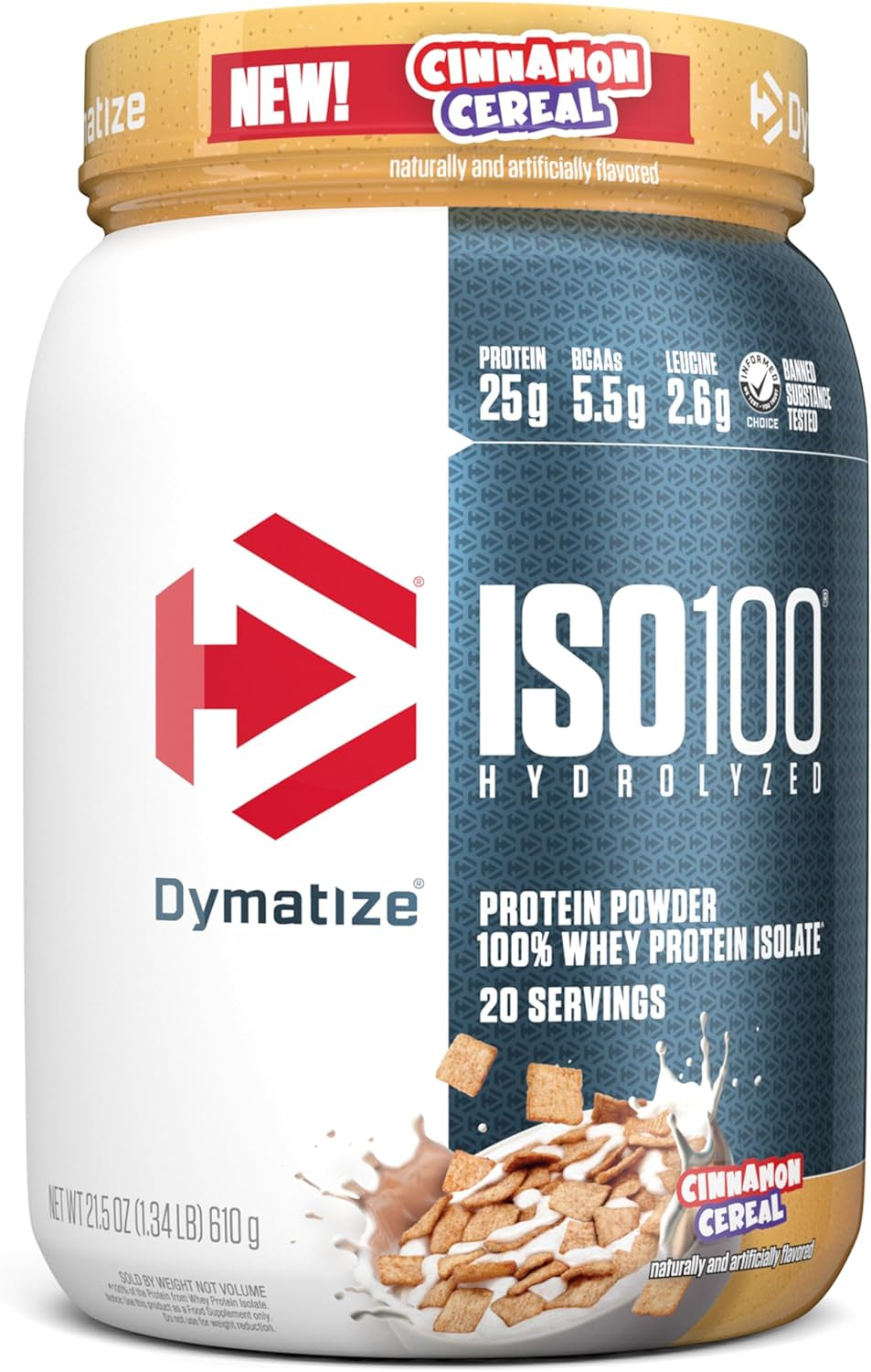 Dymatize ISO100 Hydrolyzed Protein Powder, 100% Whey Isolate, 25G of Protein, 5.5G Bcaas, Gluten Free, Fast Absorbing, Easy Digesting, Gourmet Vanilla, 20 Servings