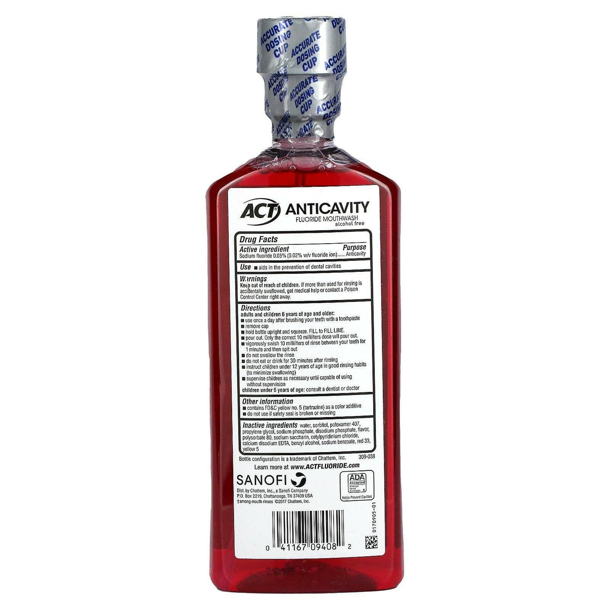 Act, Anticavity Fluoride Mouthwash, Arctic Blast, 18 fl oz (532 ml) - Supply Center USA