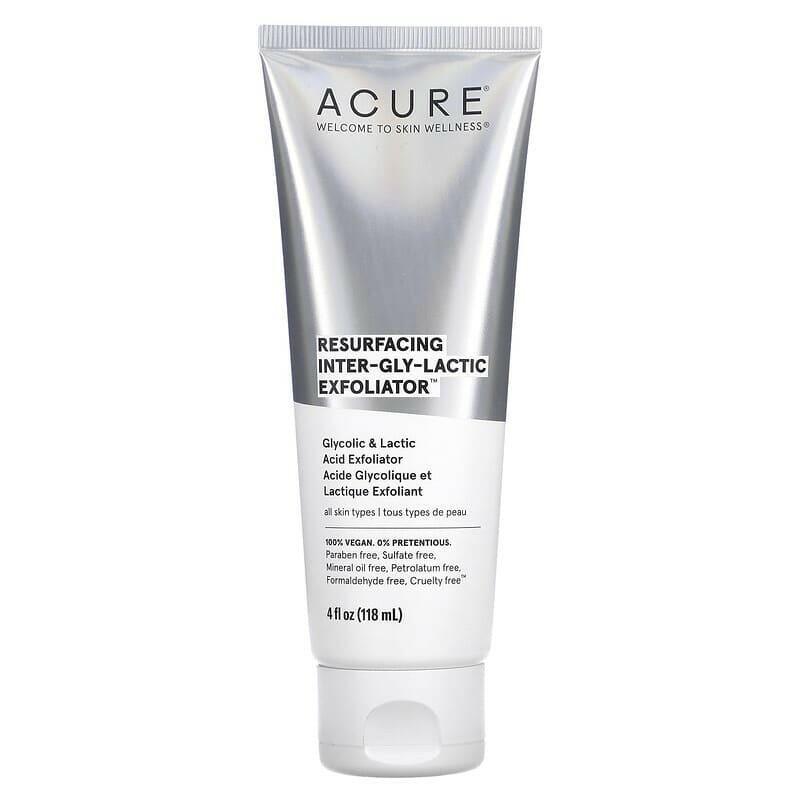 ACURE, Resurfacing, Inter-Gly-Lactic Exfoliator, 4 fl oz (118 ml) - Supply Center USA